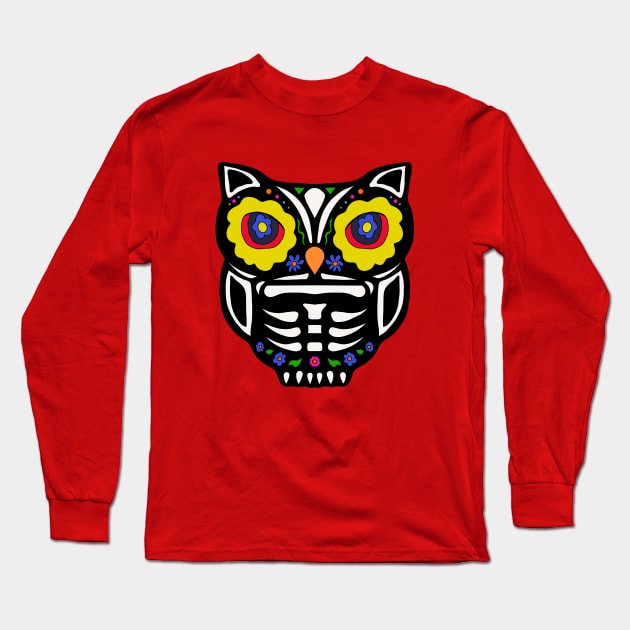 Adorable Sugar Skull Owl Long Sleeve T-Shirt by DiegoCarvalho